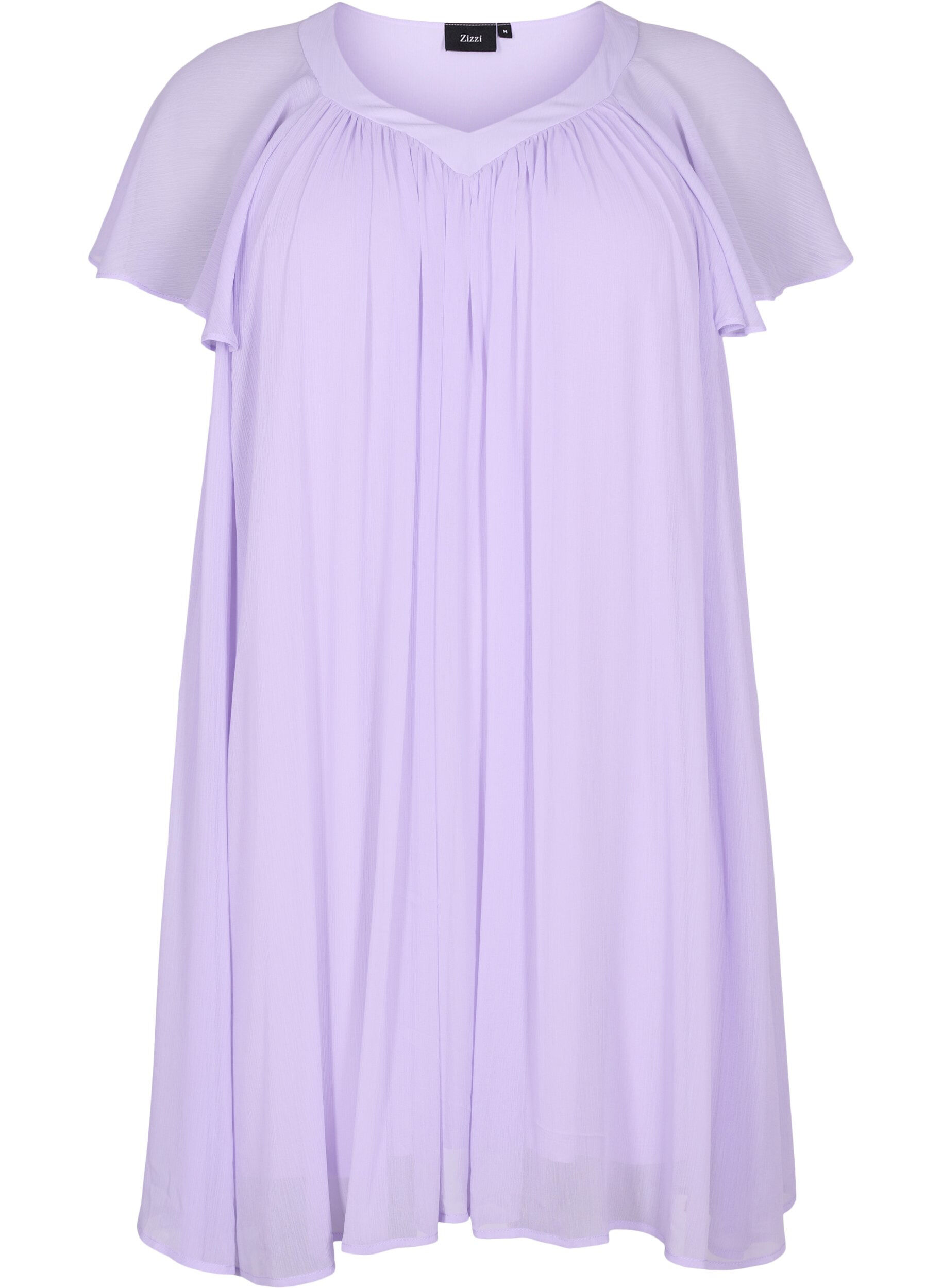 Zizzifashion Loose dress with short sleeves, Purple Heather, Packshot image number 0