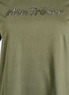 Cotton t-shirt with decorative front detail, Green, Packshot image number 2