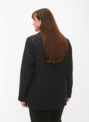 FLASH - Simple blazer with button, Black, Model image number 1