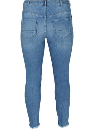 Cropped Amy jeans with raw edges, Blue denim, Packshot image number 1