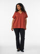 T-shirt with button detail, Brown, Model image number 1