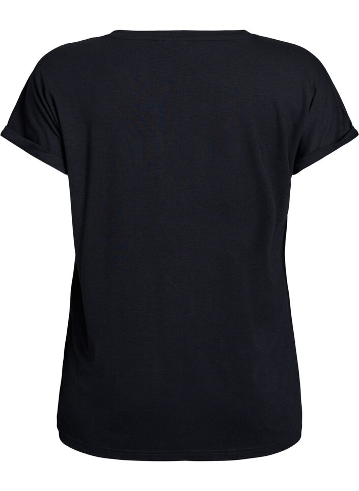 Loose t-shirt with round neck, Black, Packshot image number 1