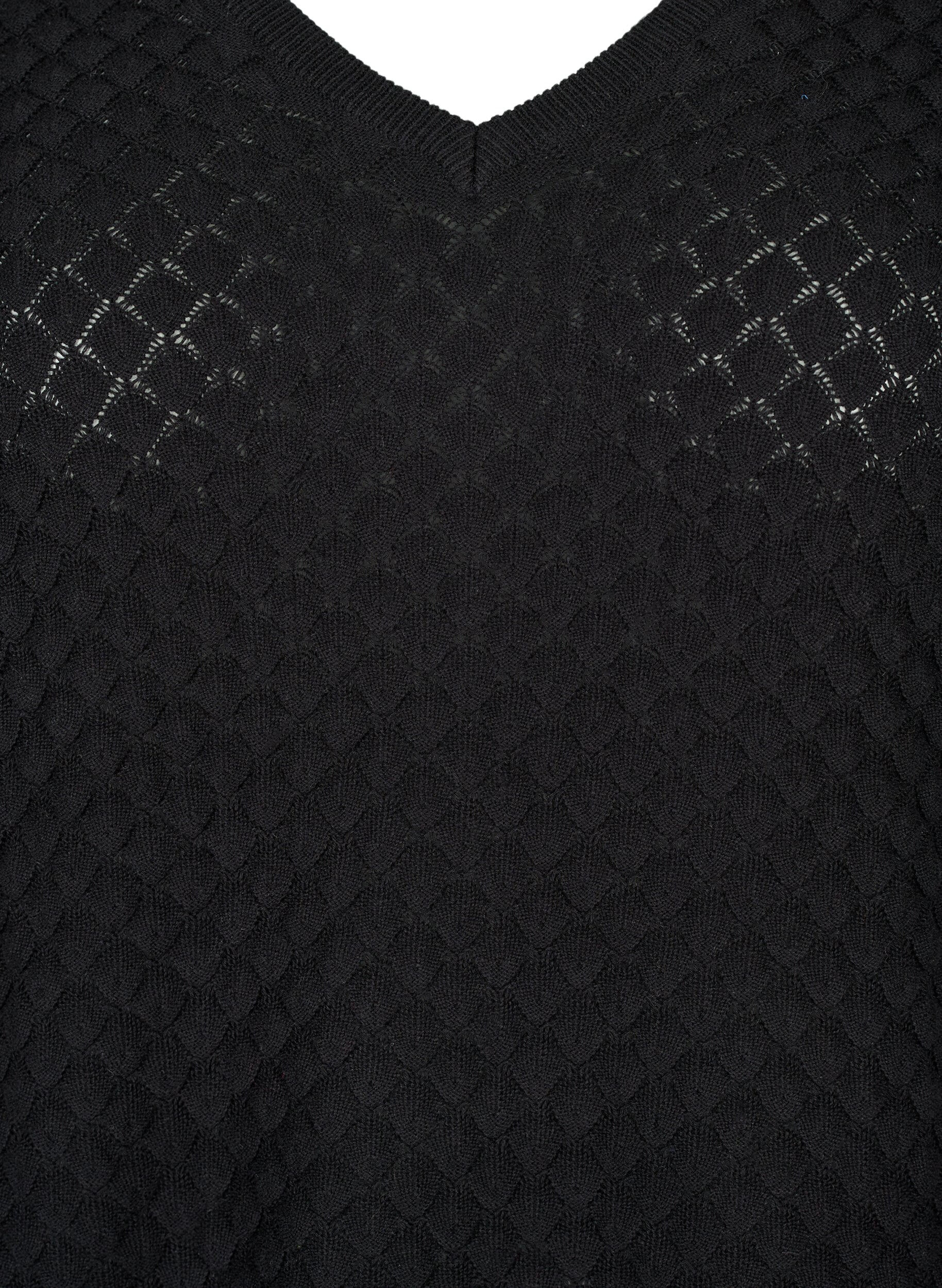 Zizzifashion Structure-patterned pullover in organic cotton	, Black, Packshot image number 2