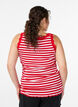 Striped top with a ribbed texture and a lace trim, Pink, Model image number 2