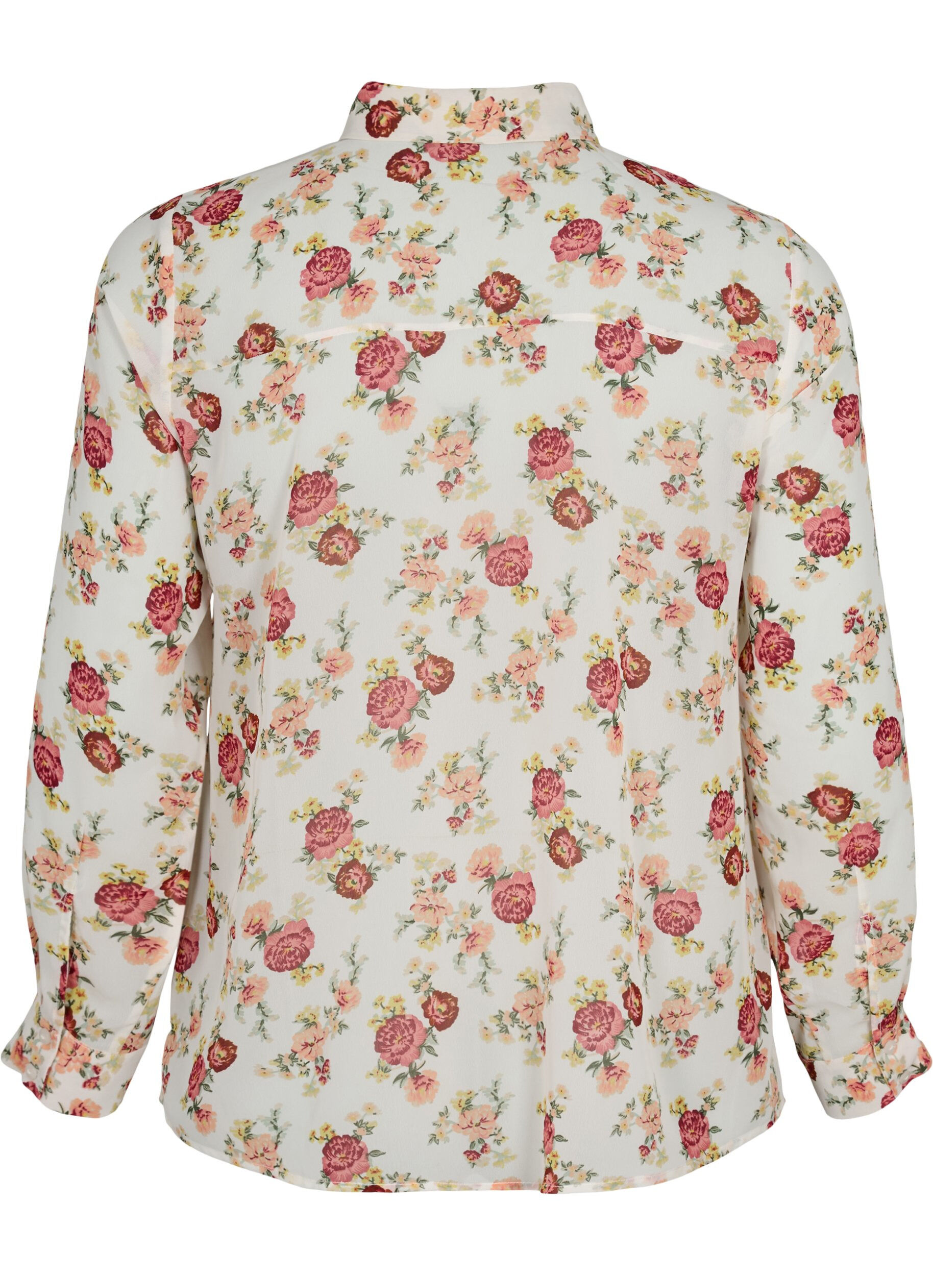 Zizzifashion FLASH - Long sleeve shirt with floral print, Off White Flower, Packshot image number 1