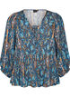Blouse with paisley print and lace detail, Light Blue, Packshot image number 0