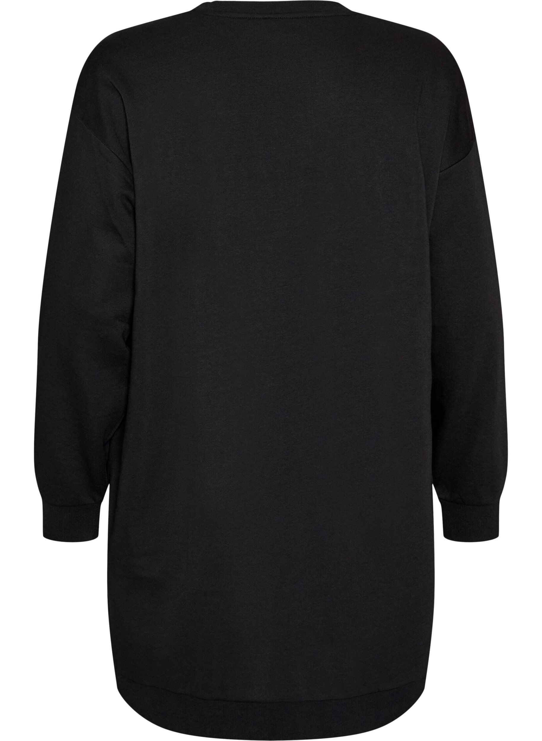 ZizzifashionLoose sweatshirt dress with pockets, Black, Packshot image number 1