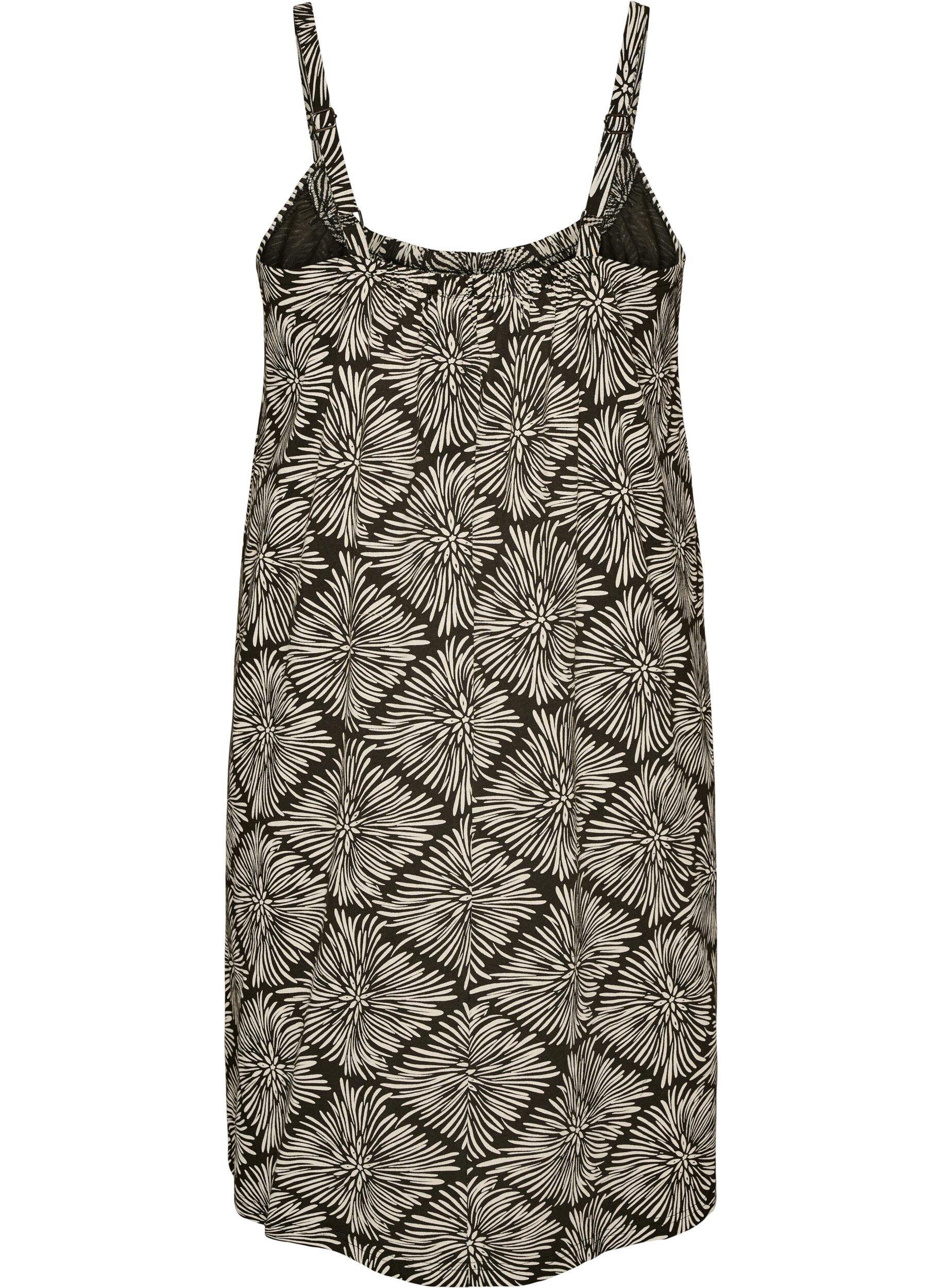 Zizzifashion Knee-length strap dress in organic cotton, Black, Packshot image number 1