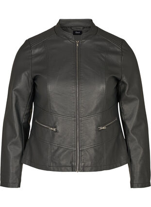 Faux leather jacket, Black, Packshot image number 0