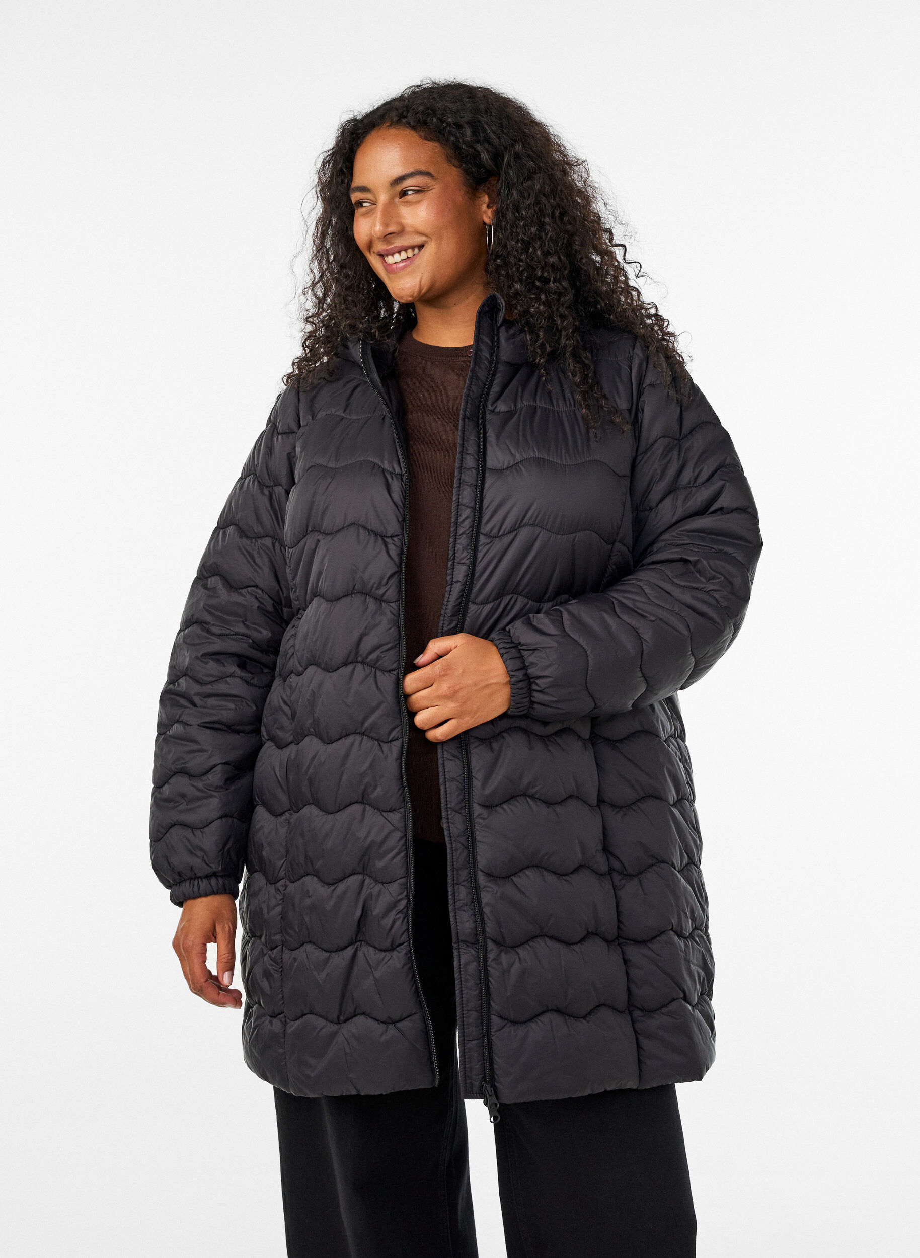 Quilted jacket, Black, Model