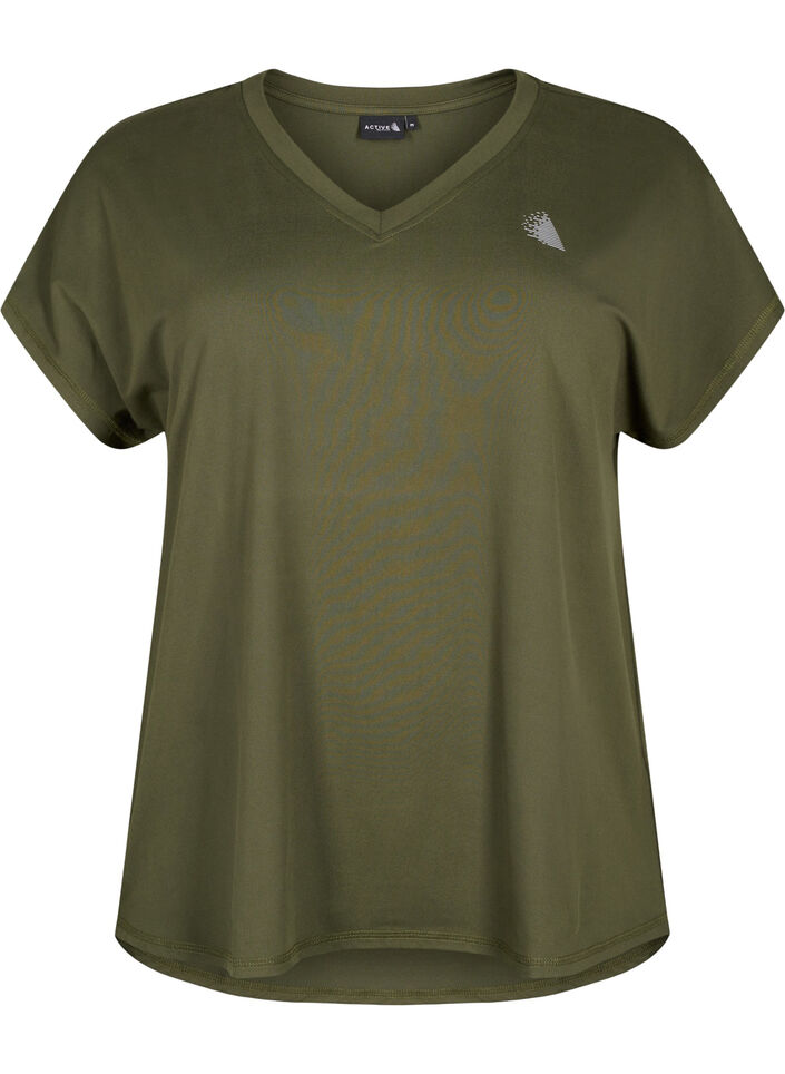 Training t-shirt with v-neck, Forest Night, Packshot image number 0