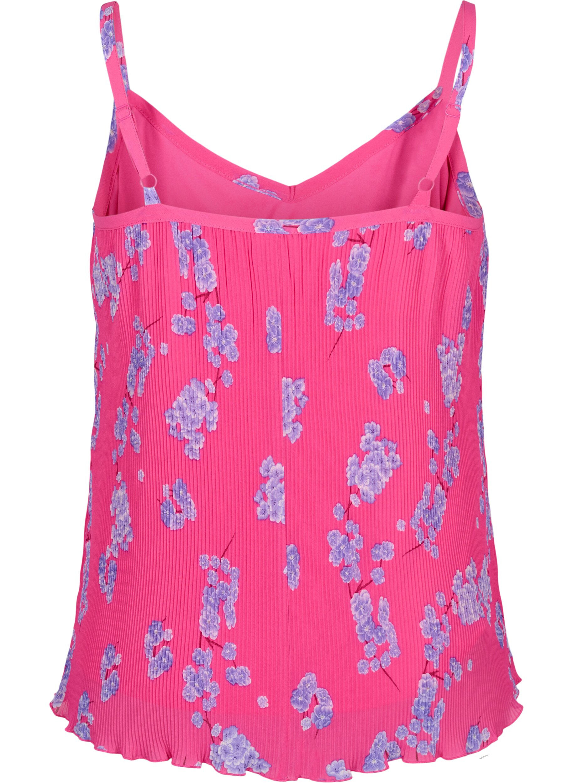 Zizzifashion Pleated sleeveless top, Beetroot Purple AOP, Packshot image number 1