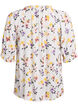Floral viscose blouse with half-length sleeves, White, Packshot image number 1