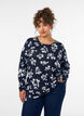Floral blouse with long sleeves, Blue, Model image number 0