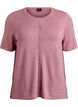 Short-sleeved knit cardigan in viscose, Rose, Packshot image number 0