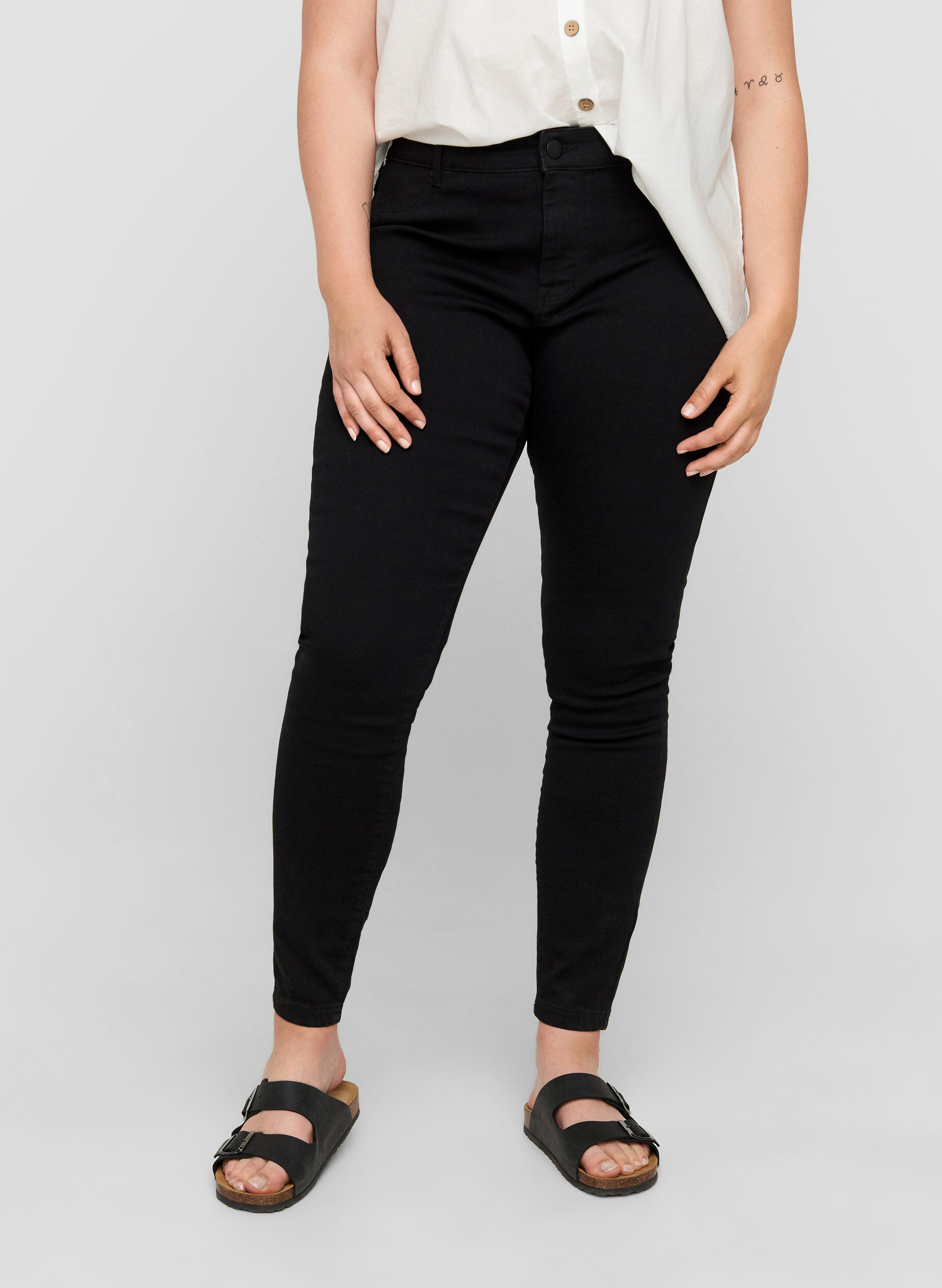 Zizzifashion Jeggings made from a cotton mix, Black, Model image number 2