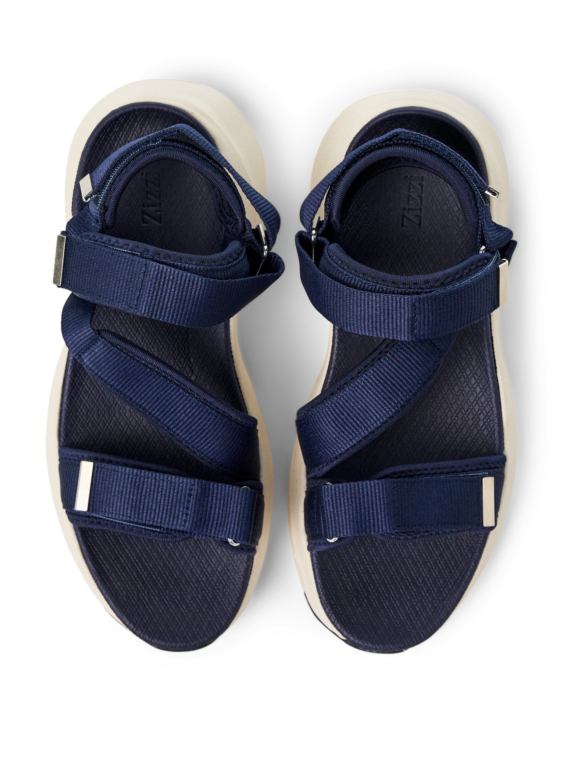 Zizzifashion Comfortable sandal with Velcro and arch support, Blue, Packshot image number 2
