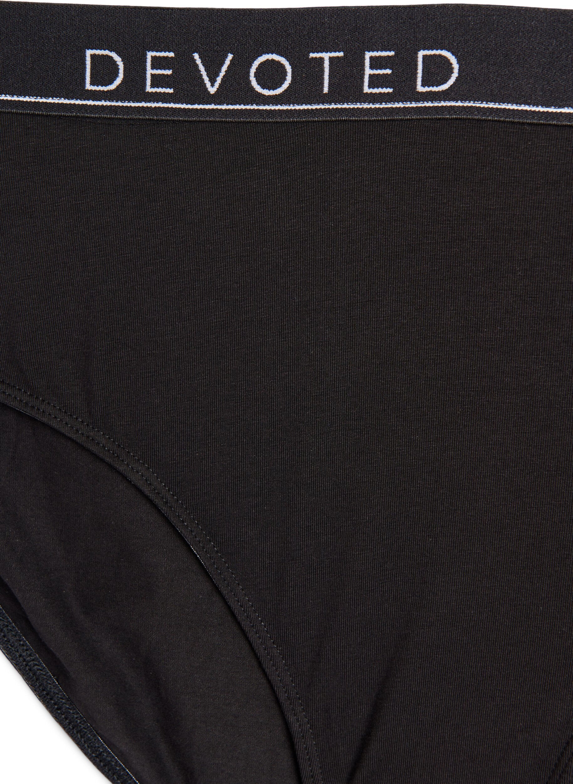 ZizzifashionCotton knickers with a regular waist, Black, Packshot image number 2