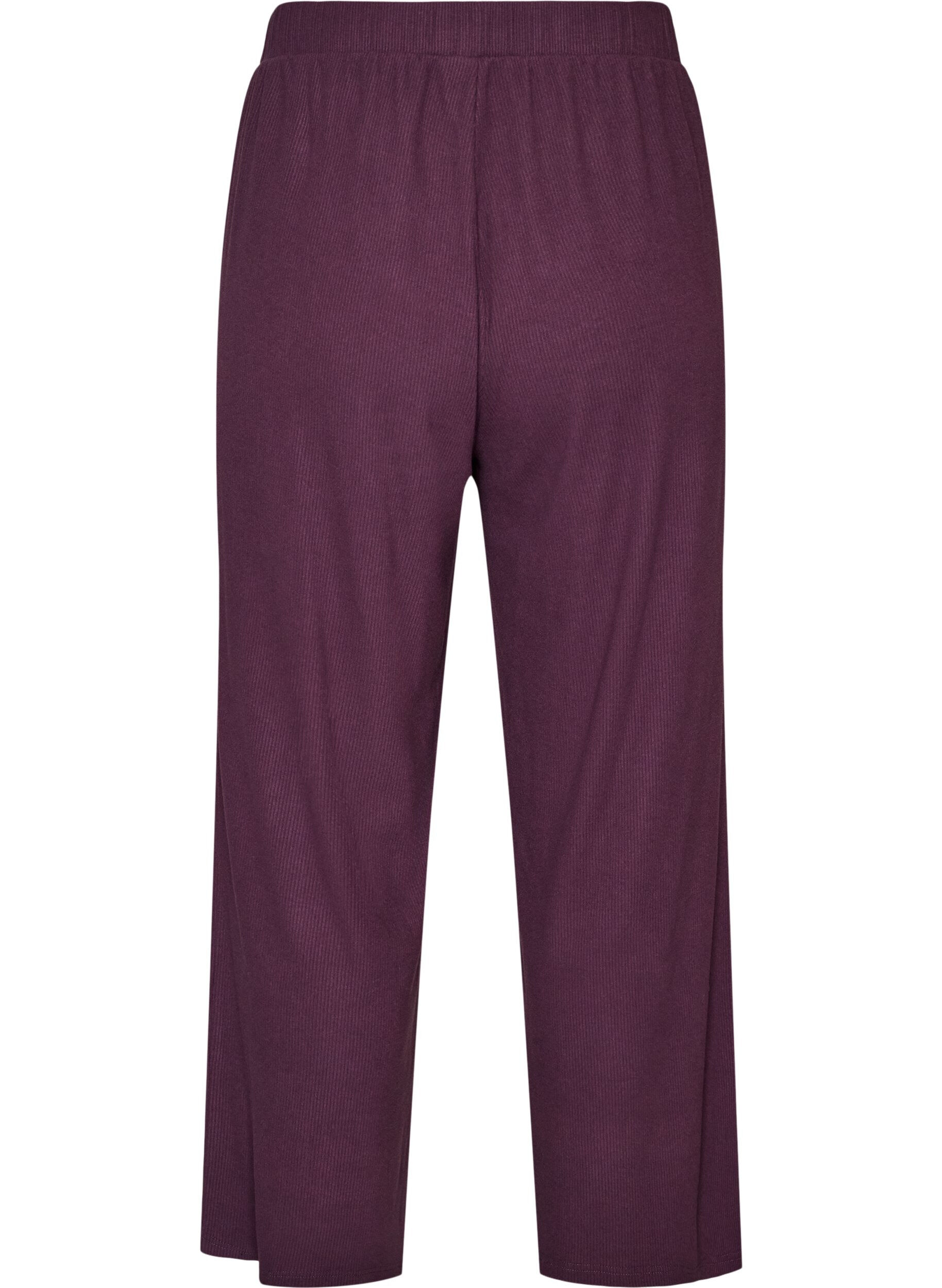 ZizzifashionRibbed jersey trousers with wide legs, Purple, Packshot image number 1