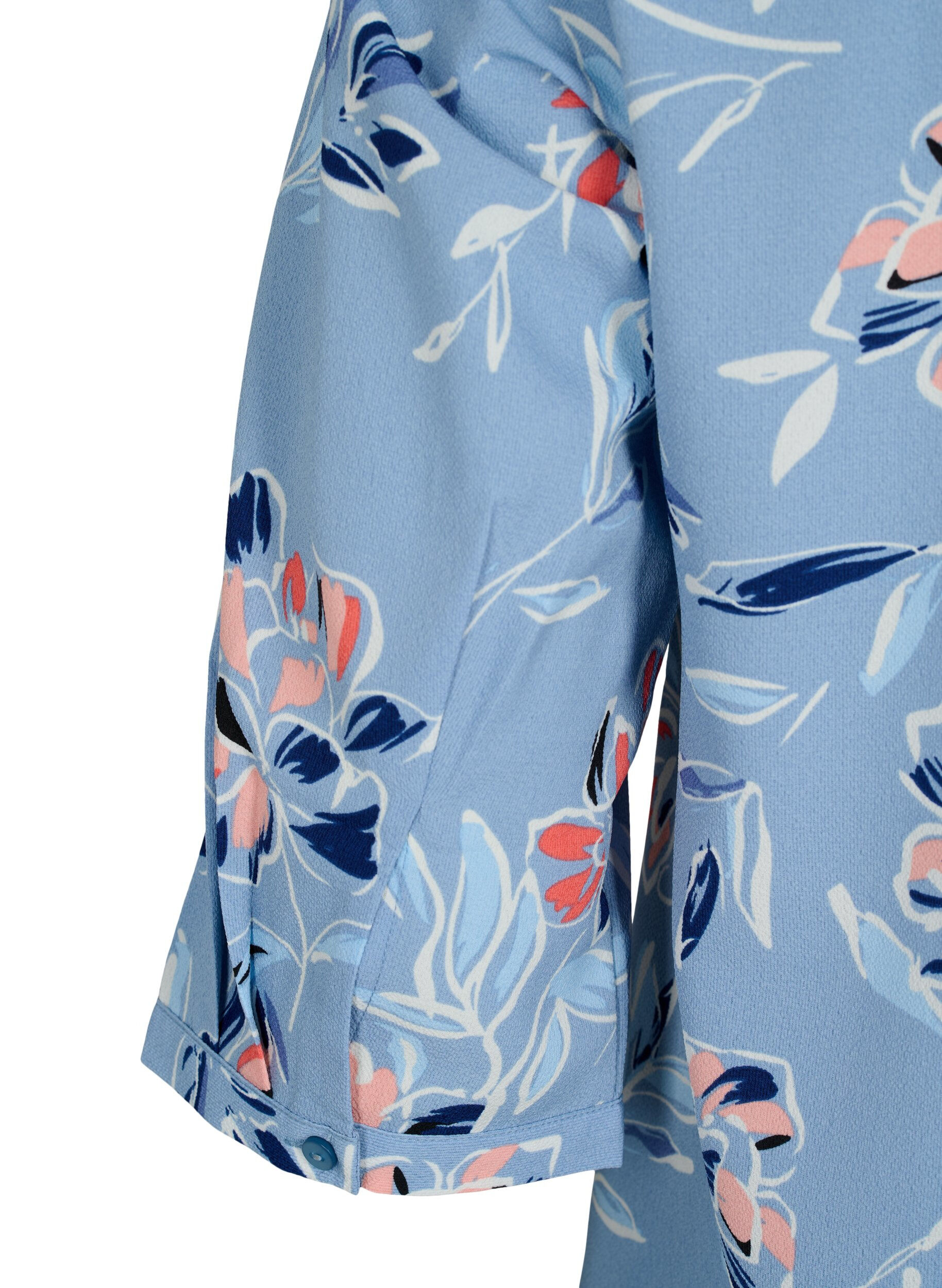 Zizzifashion Dotted blouse with 3/4 sleeves, Outline Flower, Packshot image number 3