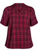 Blouse with check pattern and V-neckline, Dark Bordeaux, Packshot image number 0