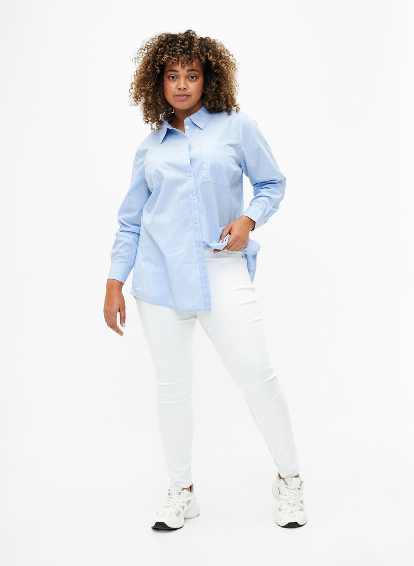 High-waisted jeggings, White, Model image number 0