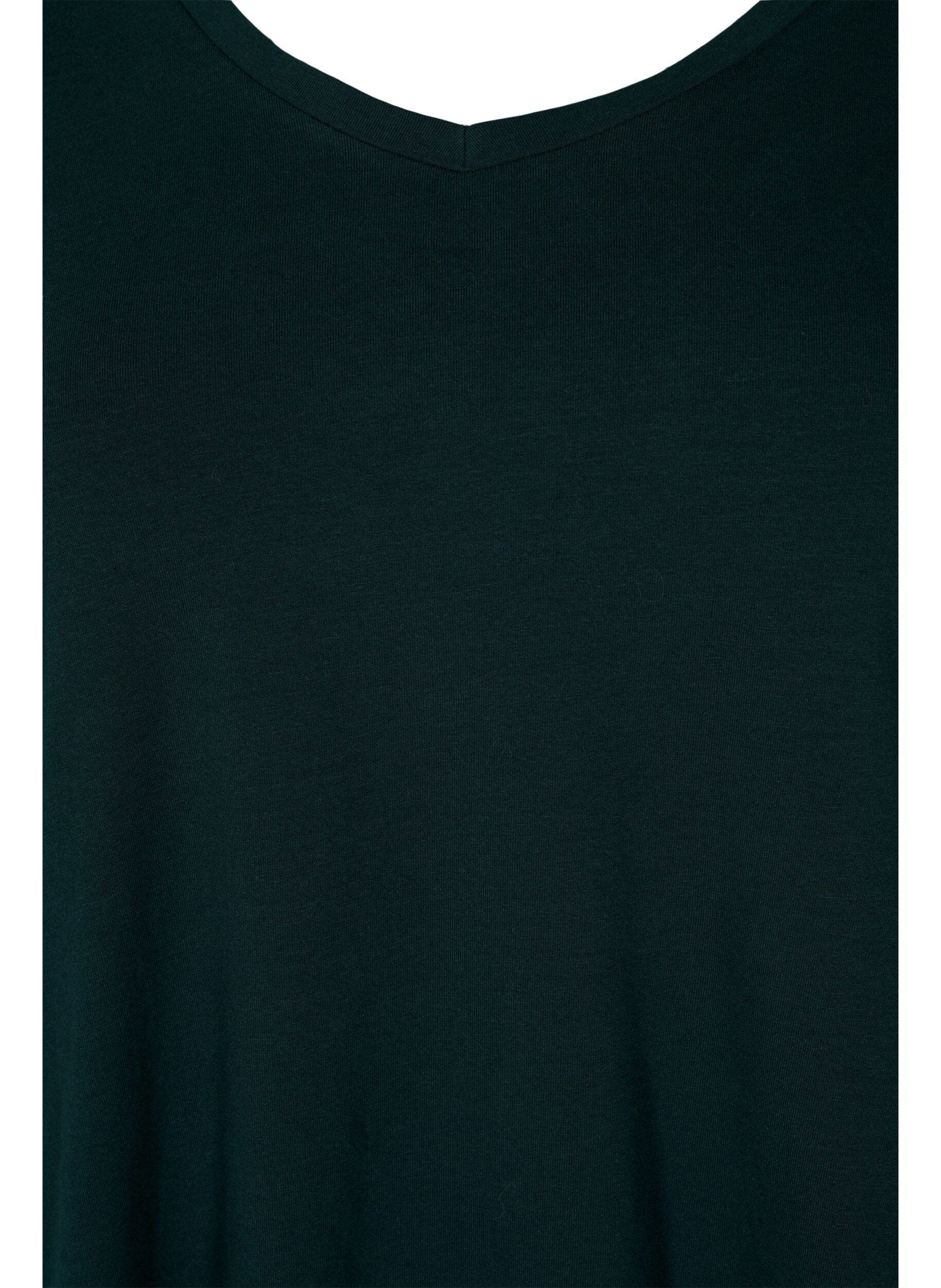 ZizzifashionBasic plain cotton t-shirt, Green, Packshot image number 2