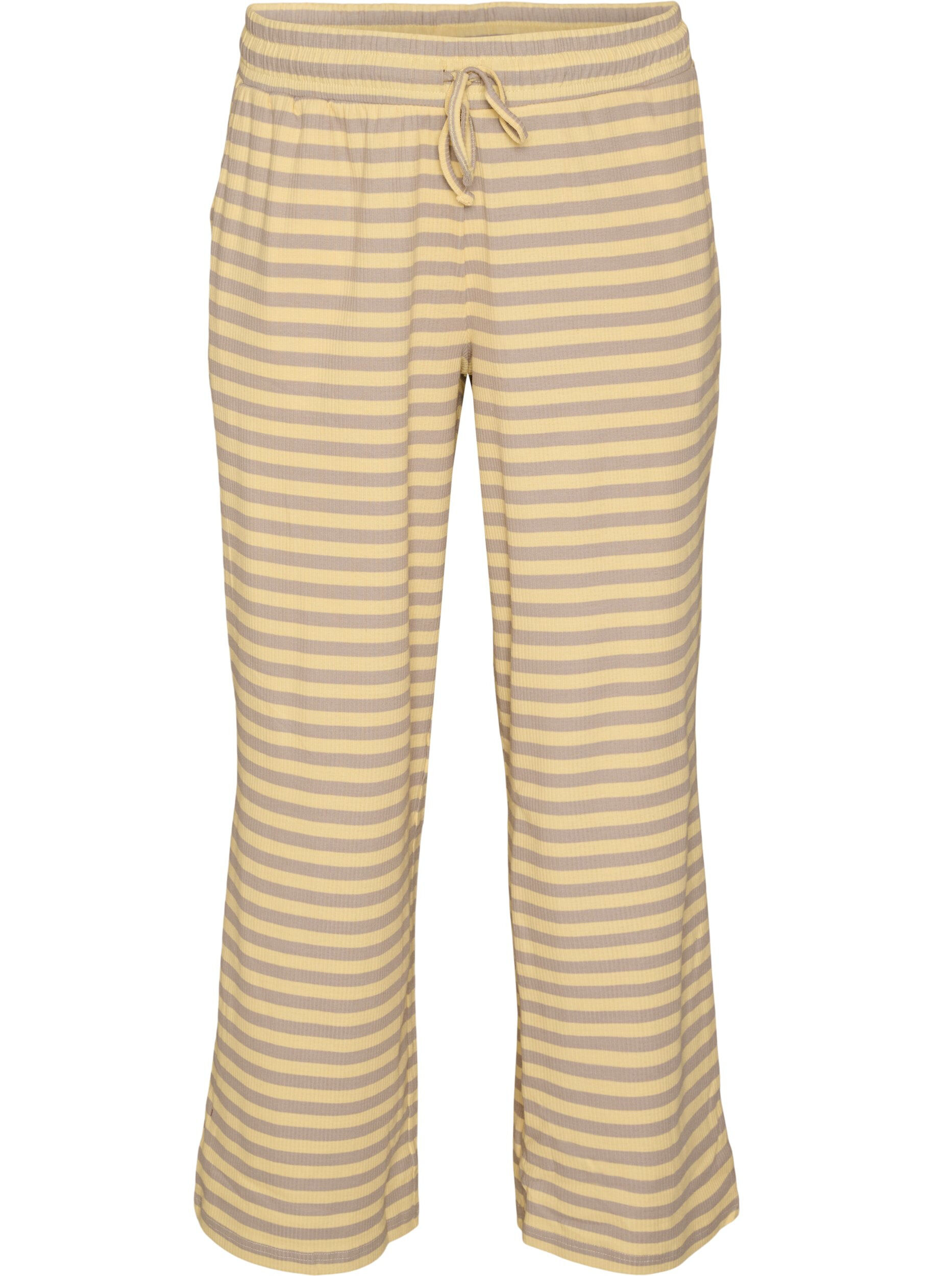 Striped pyjama bottoms with a high waist and wide legs