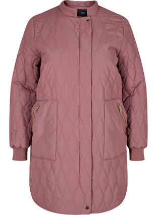 Quilted jacket with pockets, Rose Taupe, Packshot image number 0