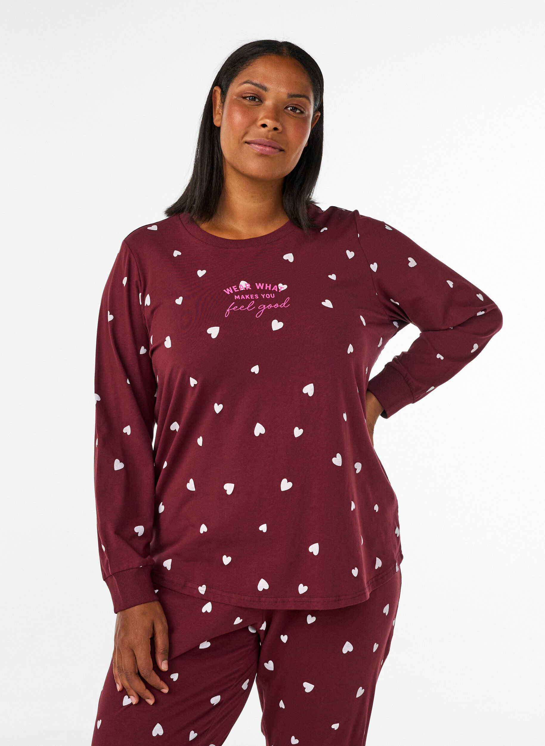 ZizzifashionPrinted night top, Red, Model image number 0