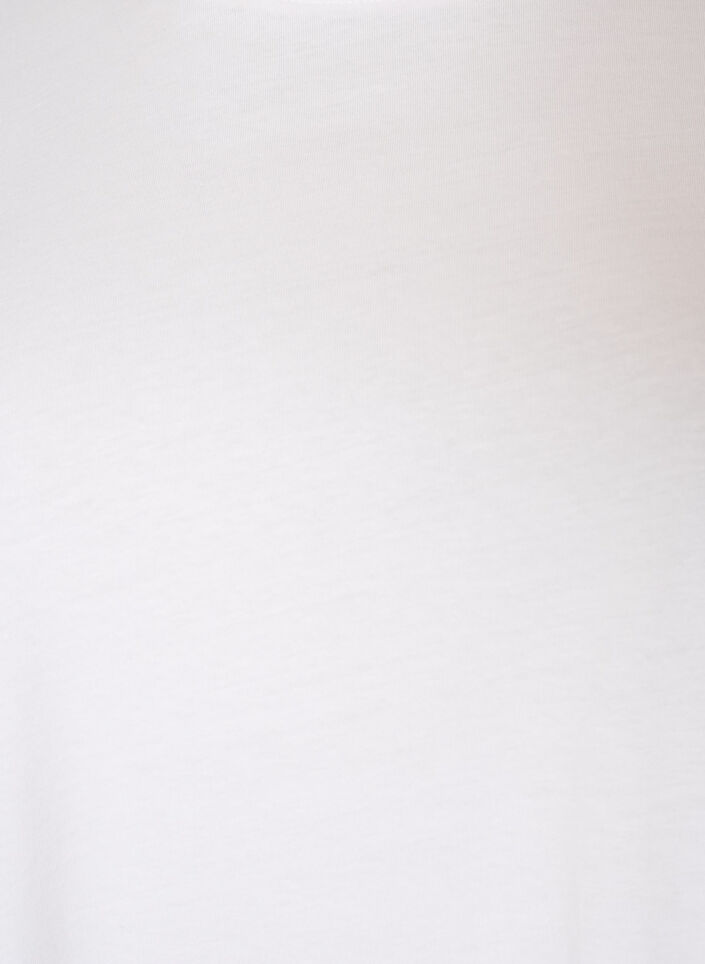 Cotton T-shirt with text embroidery, White, Packshot image number 2