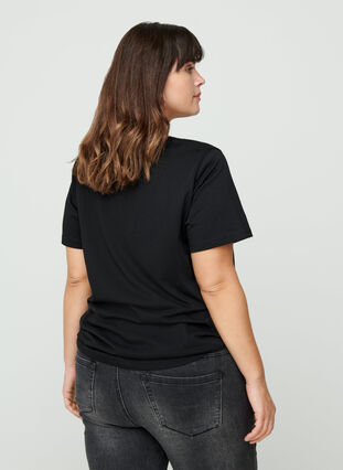 Short-sleeved t-shirt with a print, Black, Model image number 1