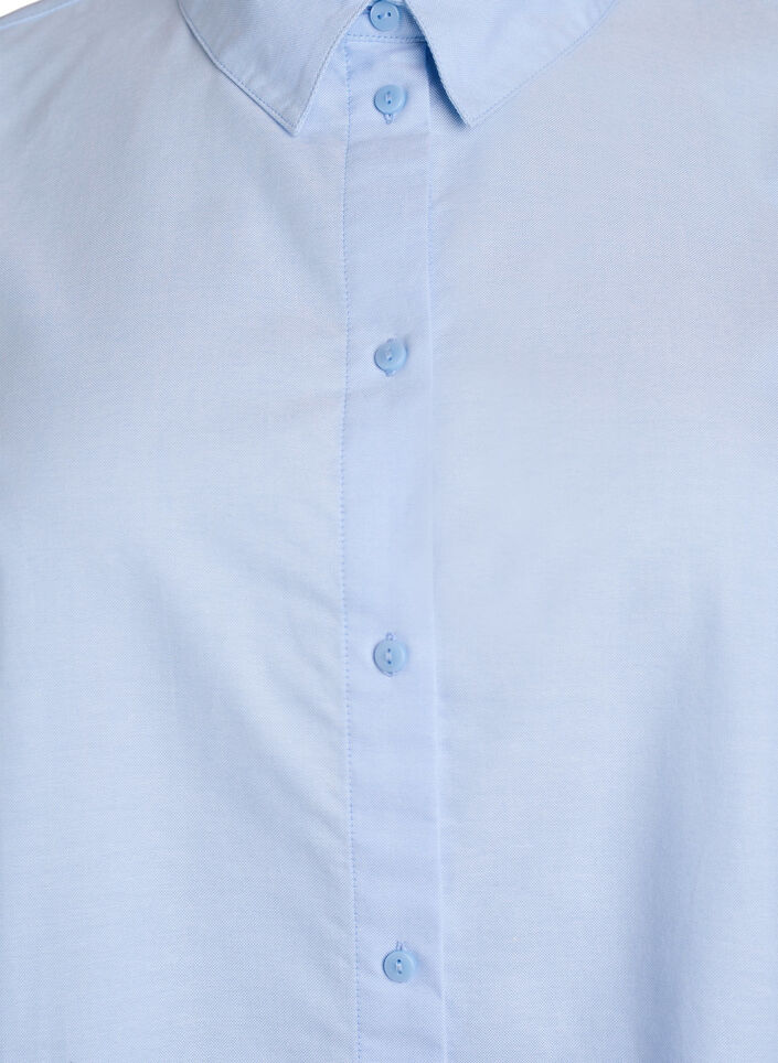 Long-sleeved cotton shirt, Blue, Packshot