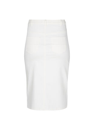 Denim midi skirt with slits, White, Packshot image number 1