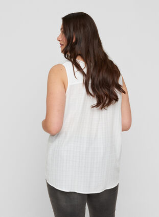 Sleeveless top with tie detail, Bright White, Model image number 1
