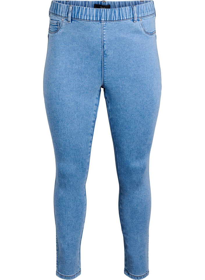 High-waisted jeggings, Light Blue, Packshot image number 0