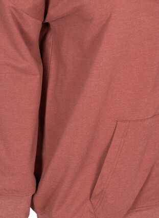 Sweat cardigan with hood, Burnt Henna Mel., Packshot image number 3