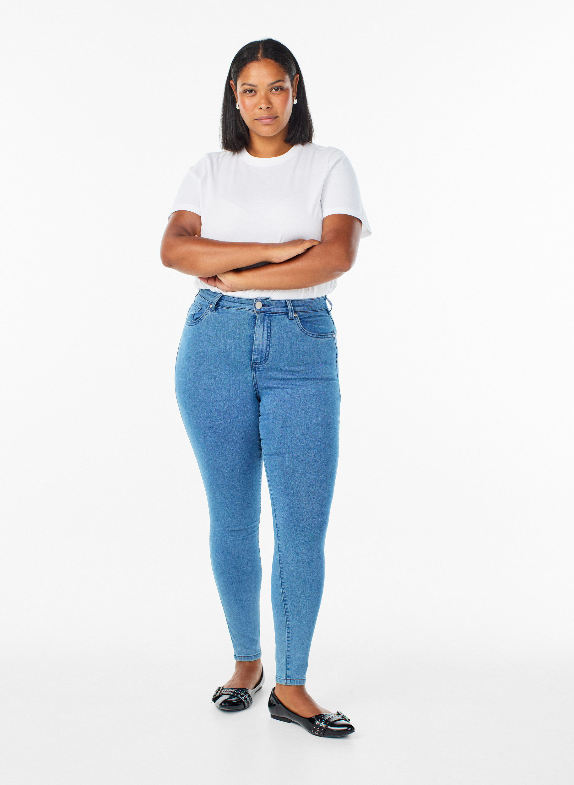 Amy high-waisted super slim fit jeans, Blue, Model