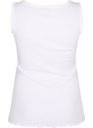 Rib tank top with buttons, Bright White, Packshot image number 1