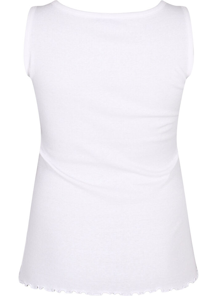 Rib tank top with buttons, Bright White, Packshot image number 1