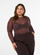 Mesh blouse with print, Brown, Model image number 0
