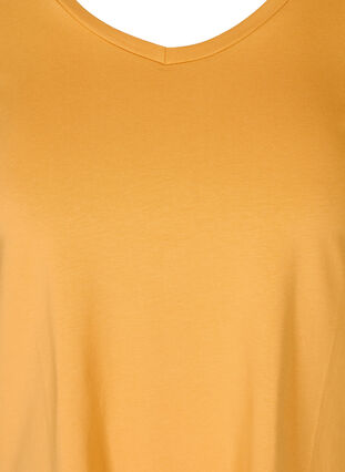 Basic t-shirt with v-neck, Spruce Yellow, Packshot image number 2