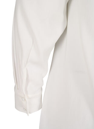 Long, solid-coloured shirt with breast pocket, Warm Off-white, Packshot image number 3