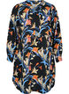 Printed dress with drawstring at the waist, Black Flower AOP, Packshot image number 0
