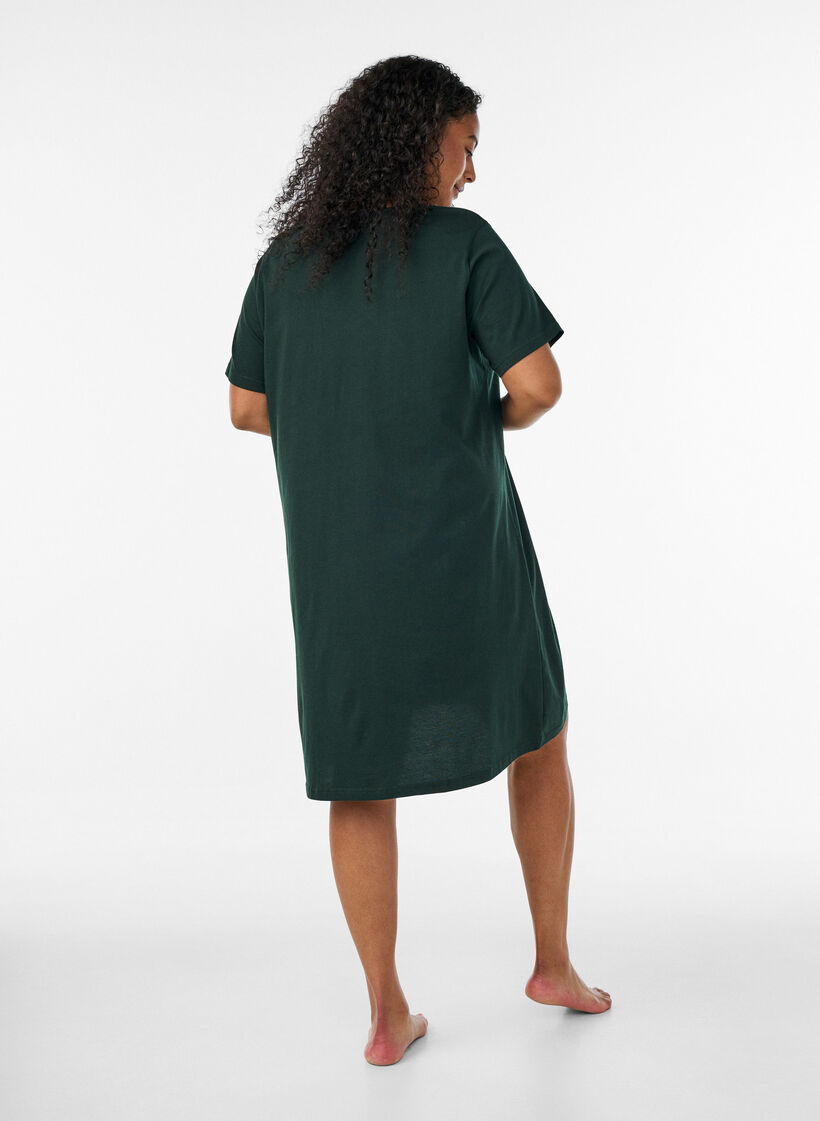 Organic cotton nightdress with V-neck, Green, Model image number 2