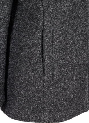 Short marled jacket with wool, Dark Grey Melange, Packshot image number 3