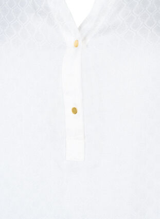 Viscose tunic with tone-on-tone pattern, Bright White, Packshot image number 2