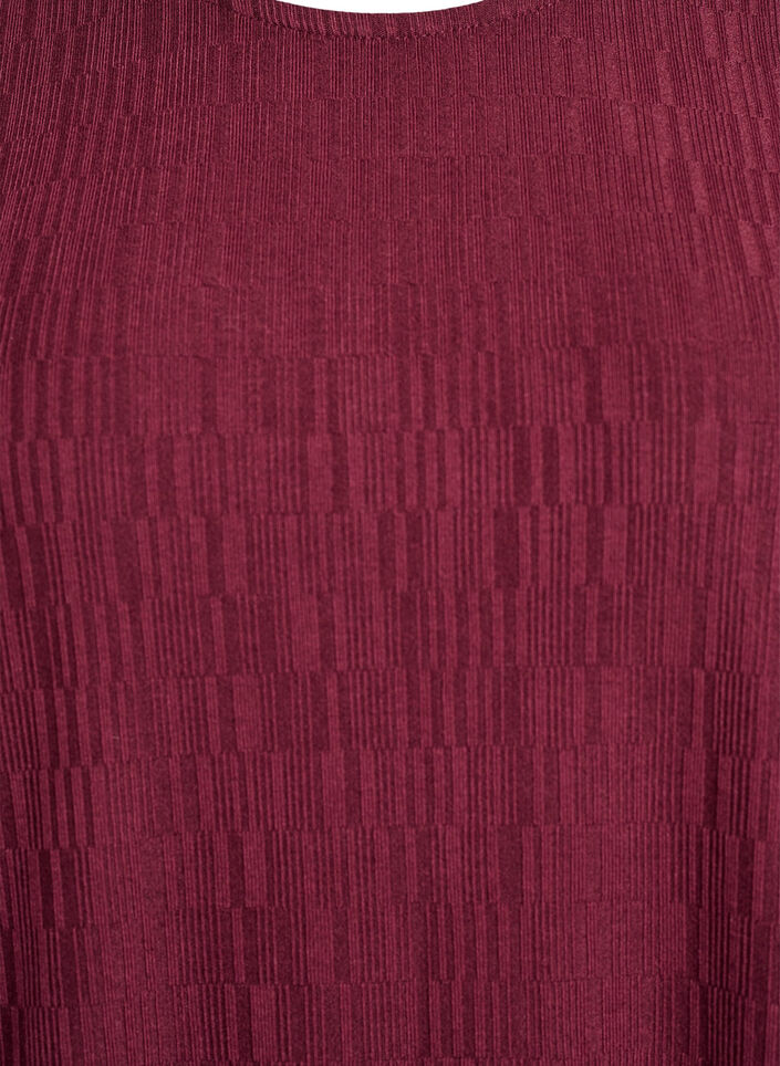 Blouse with texture and 3/4 sleeves, Red, Packshot image number 2
