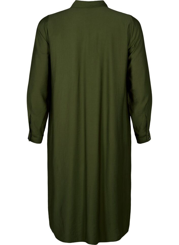 Shirt dress with pockets, Winter Moss, Packshot image number 1