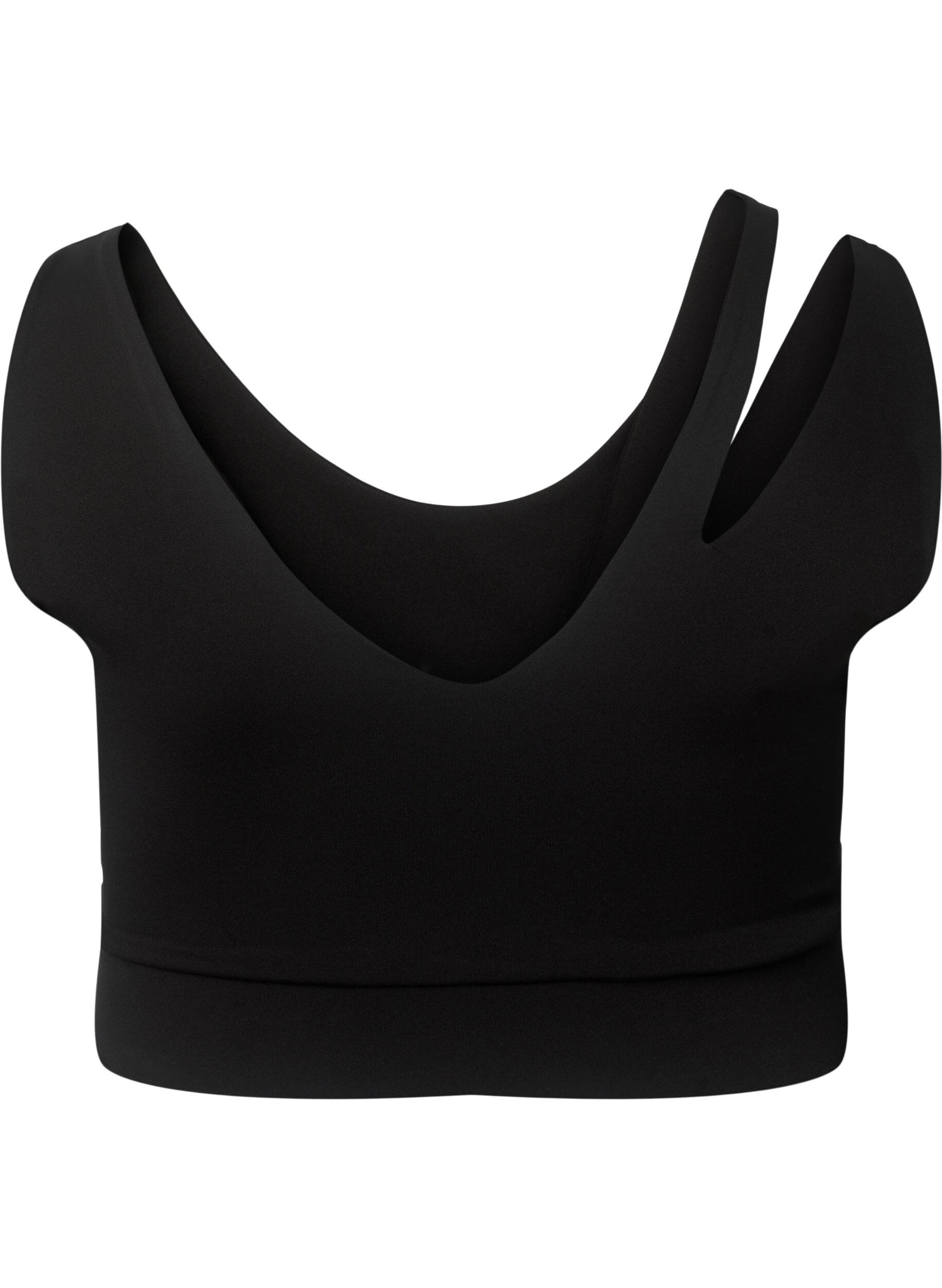 Zizzifashion Sports bra with cut out part, Black, Packshot image number 1